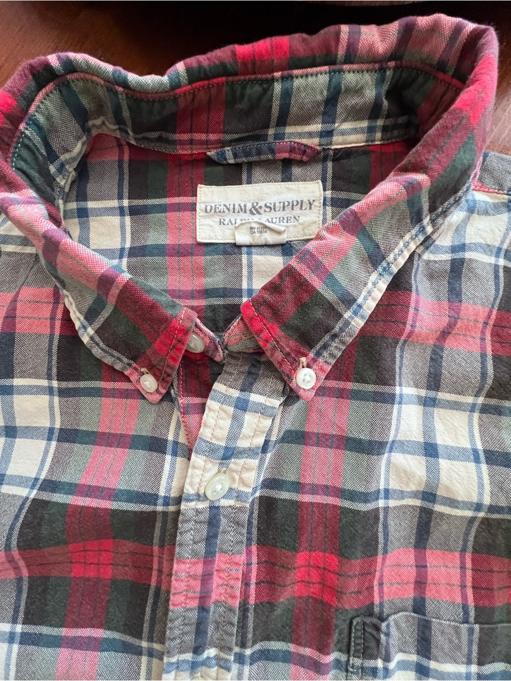 Denim & Supply Ralph Lauren Red, Blue & Green Plaid Button-Down Shirt